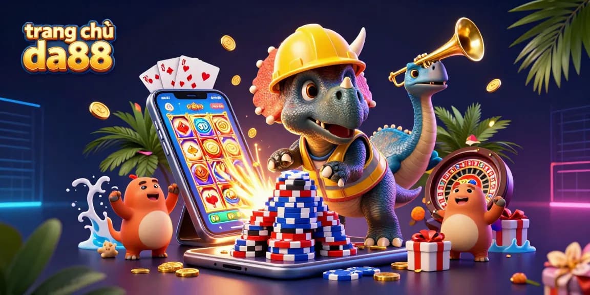 Experience excitement at trang chủ da88 with colorful slot games and jubilant cartoon characters.