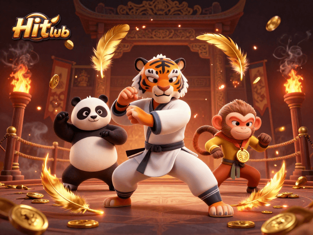 Experience thrilling bets at Hit club with playful characters amidst a vibrant casino scene.