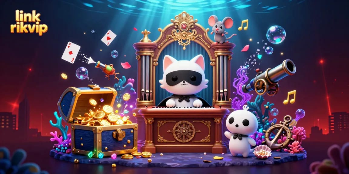 Engage in exciting wins with link rikvip, a vibrant casino scene featuring playful 3D characters.