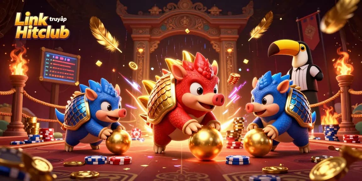 Engage with Link truy cập Hitclub in an exciting 3D casino showdown featuring rival pangolins.
