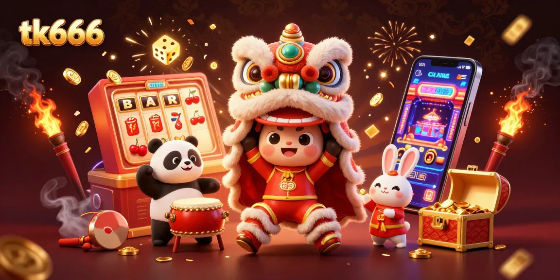 Experience the thrill of tk666 with vibrant characters amidst a jackpot explosion in this animated scene.