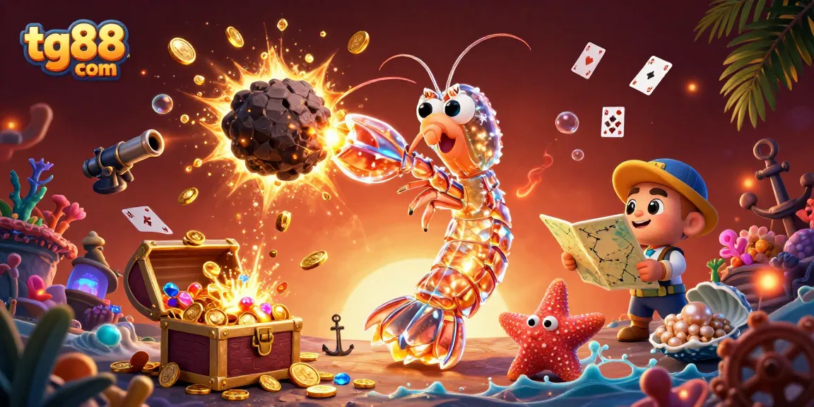 Experience thrilling gaming at tg88 com with this vibrant 3D casino illustration showcasing underwater adventures.