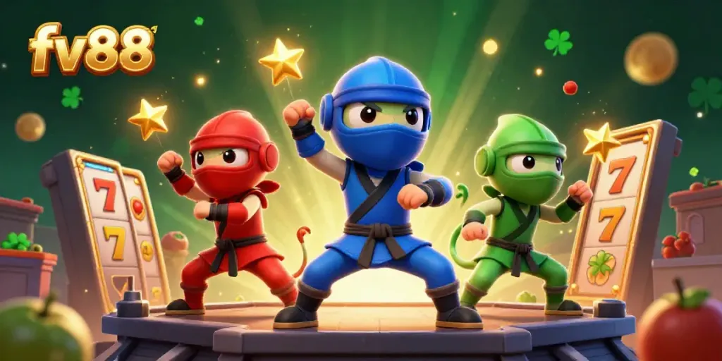 Engage with the thrilling world of fv88 as ninjas celebrate jackpots and gaming adventures!
