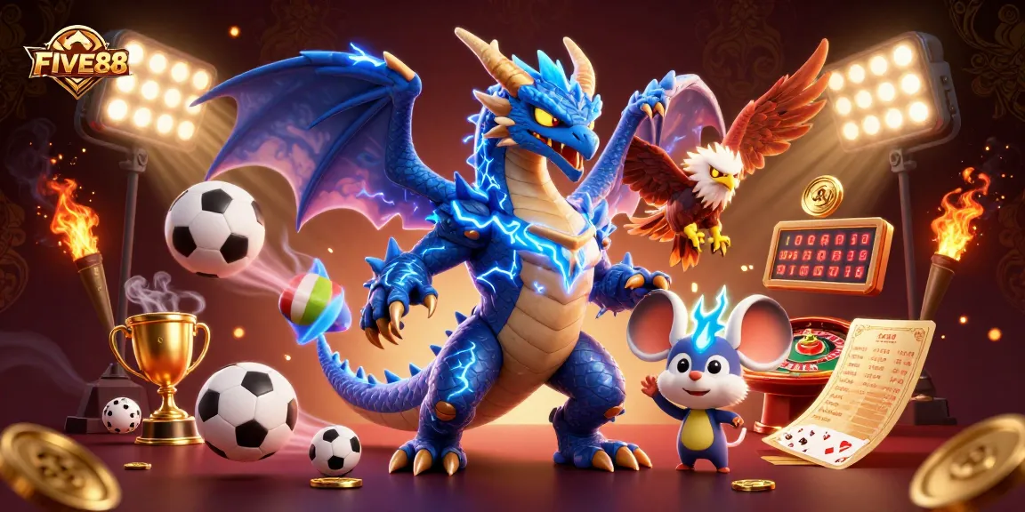 Experience exhilarating gaming at FIVE88 with dynamic casino elements and engaging characters.