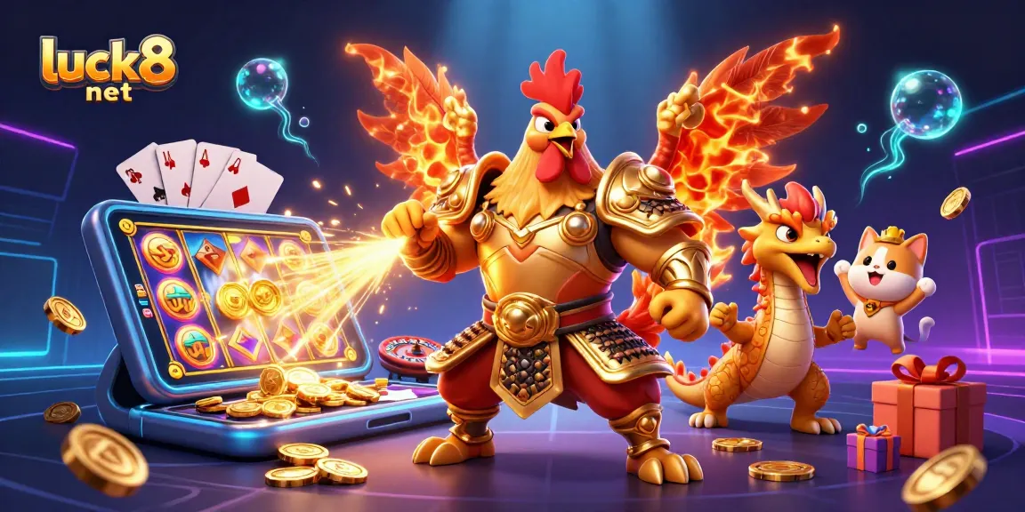 Experience the thrill of luck8 net with vibrant slot games and dynamic casino characters.
