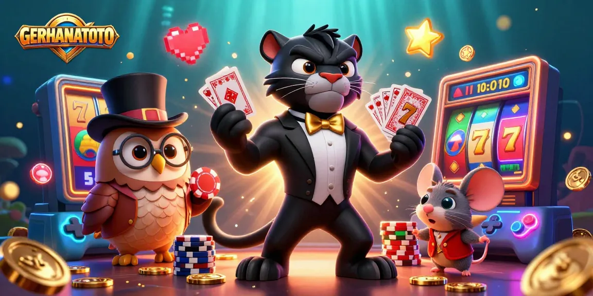 Mainkan GERHANATOTO dengan karakter kartun 3D yang kaya akan elemen kasino.