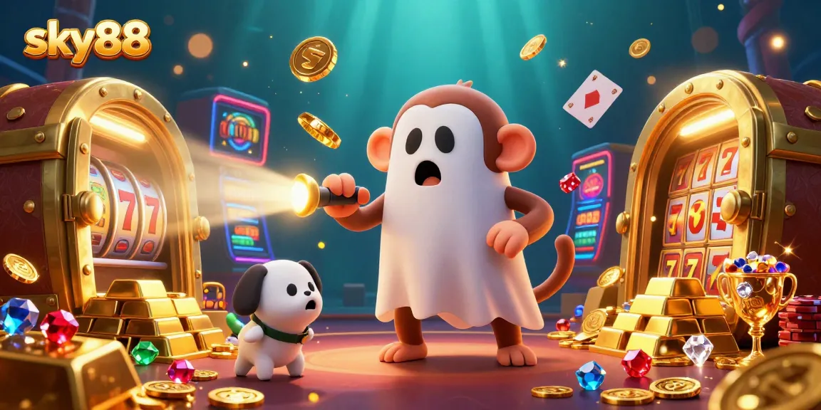 Engage in thrilling gameplay at sky88, featuring a lively casino scene with vibrant characters and stunning game elements.
