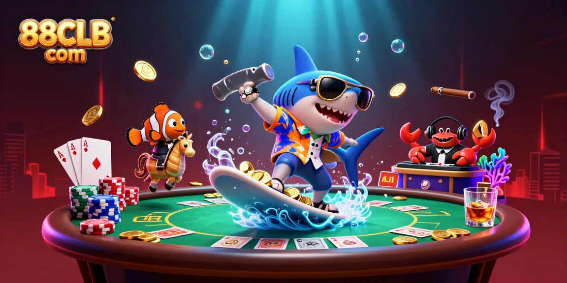 Experience thrilling gameplay at 88CLB com with a vibrant casino scene showcasing fun characters and game elements.