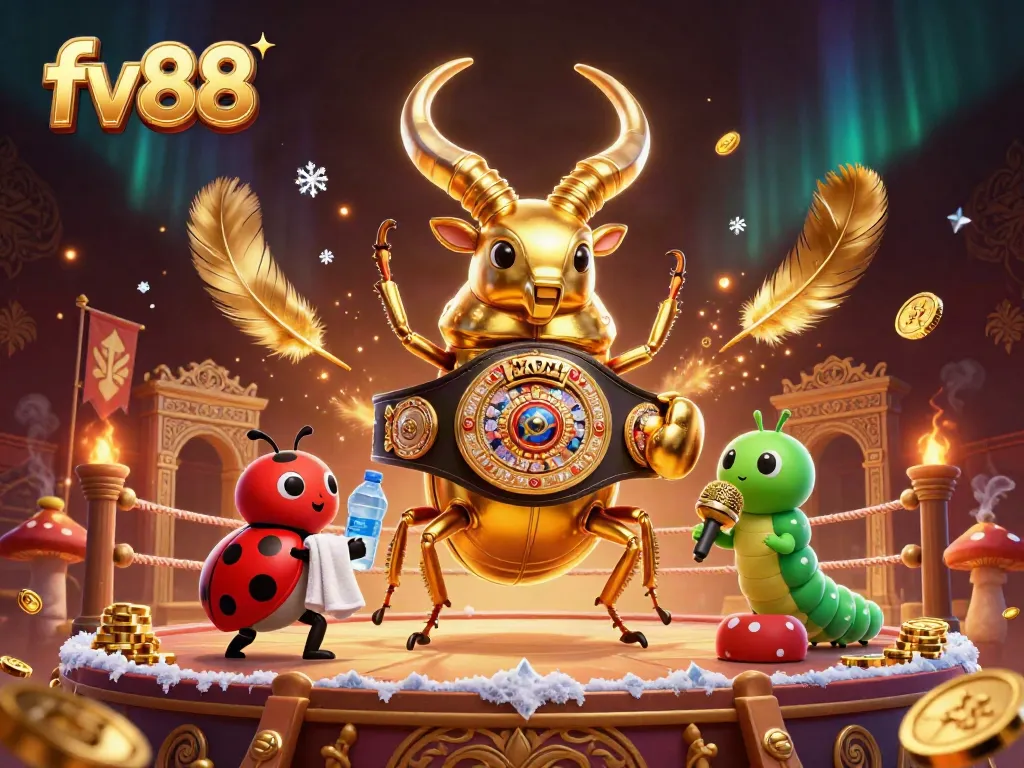 Experience the vibrant excitement of fv88 with a detailed 3D casino-themed illustration featuring dynamic characters.