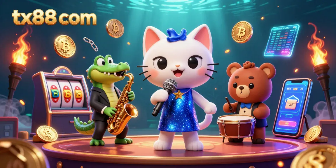 Experience the vibrant atmosphere of tx88 com with glamorous casino elements and lively characters.