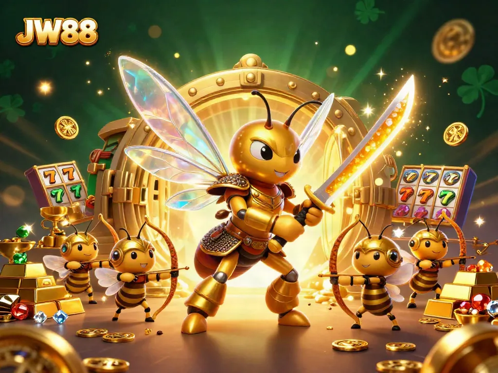 Engage with JW88 by exploring a vibrant 3D digital casino landscape filled with winning slots and treasures.