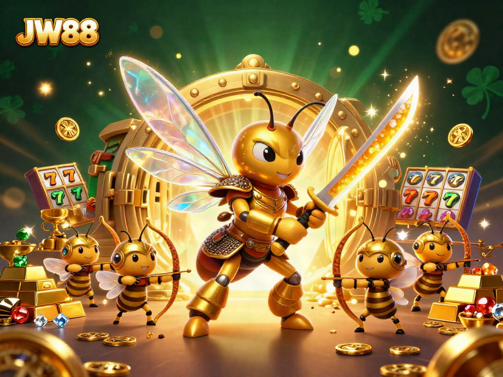 Engage with JW88 by exploring a vibrant 3D digital casino landscape filled with winning slots and treasures.