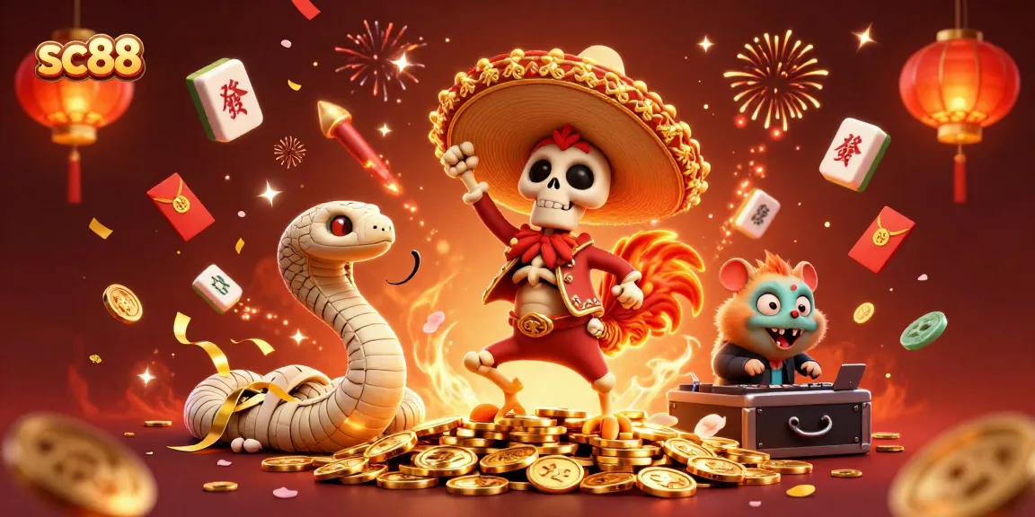 Engage in gaming excitement with sc88 featuring a lively mariachis and festive casino elements.