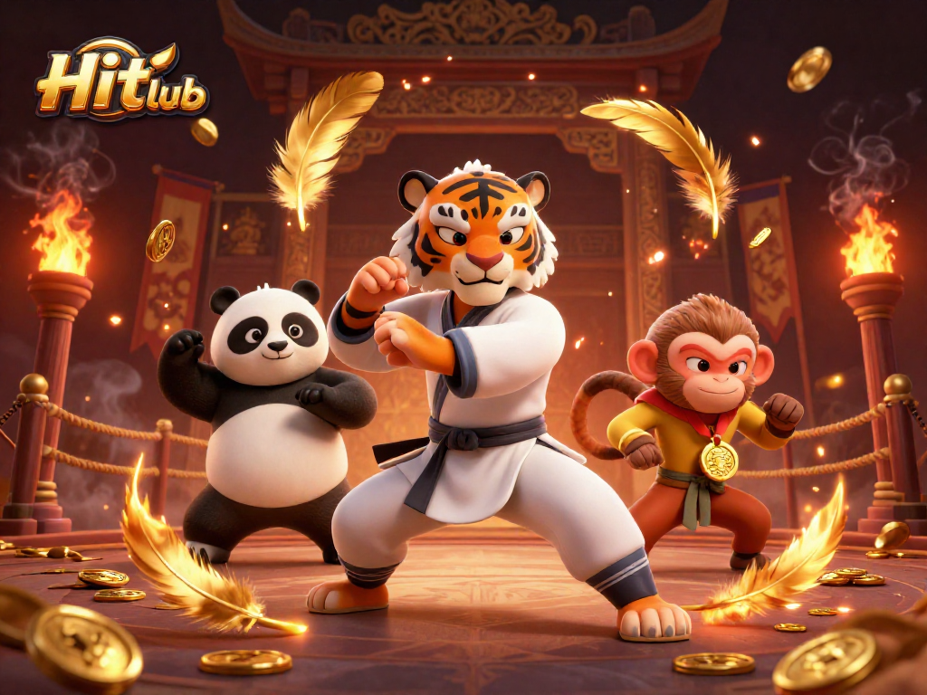 Experience thrilling bets at Hit club with playful characters amidst a vibrant casino scene.