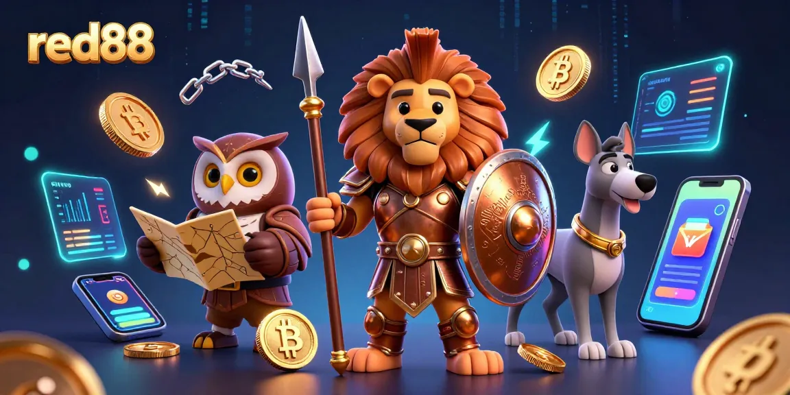 Experience the thrilling world of red88 casino with a vibrant 3D illustration showcasing heroic characters and dynamic gaming elements.