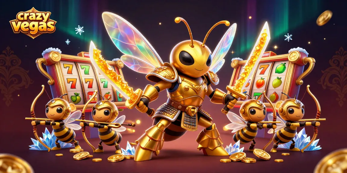 Experience the excitement at crazyvegas with dynamic slot reels and winning jackpots in an engaging illustration.