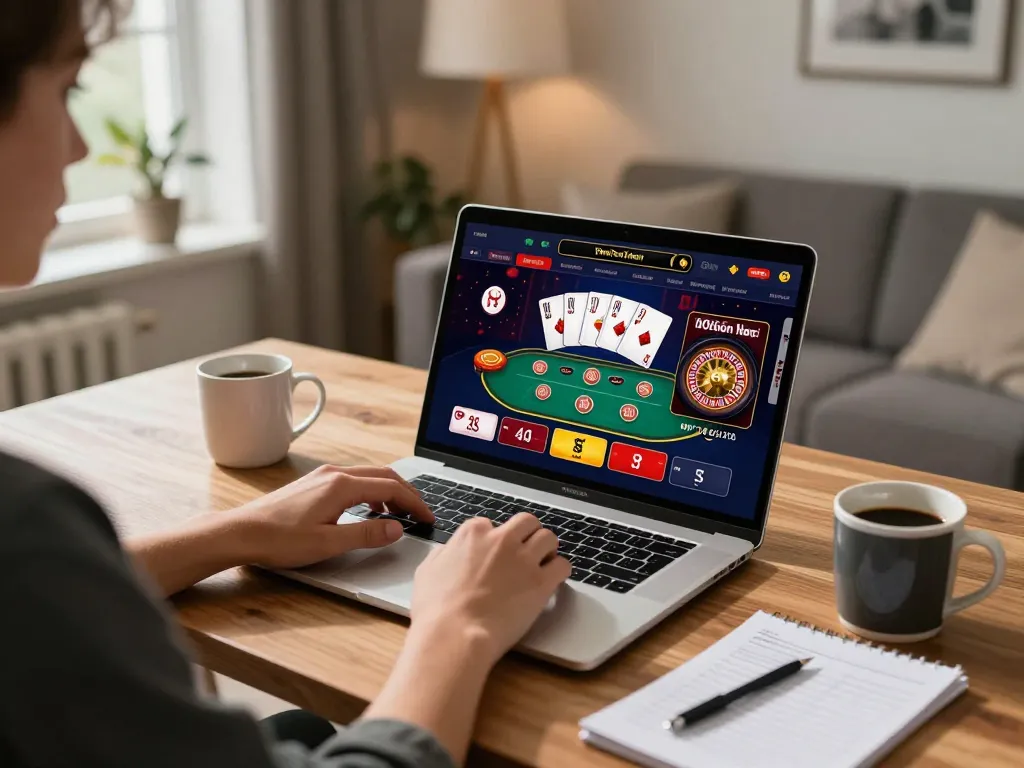 Experience Link nhà cái Vin88 with engaging online casino gameplay in a cozy home setting.