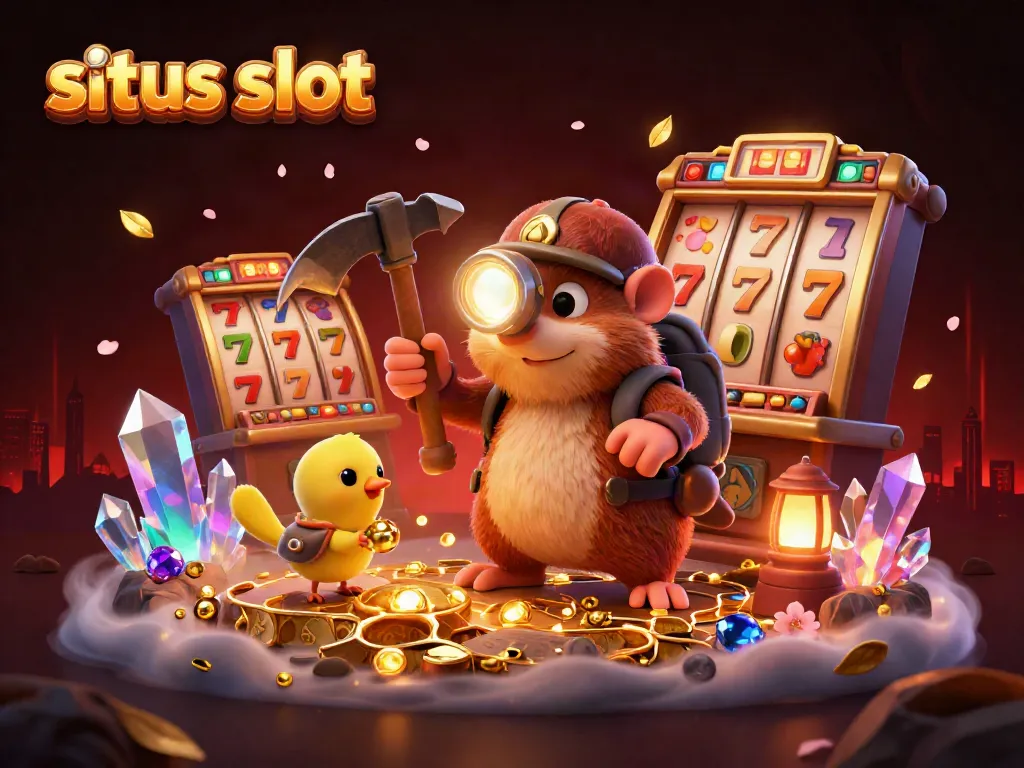 Experience the thrill of situs slot with exciting jackpot visuals and vibrant characters in this dynamic scene.