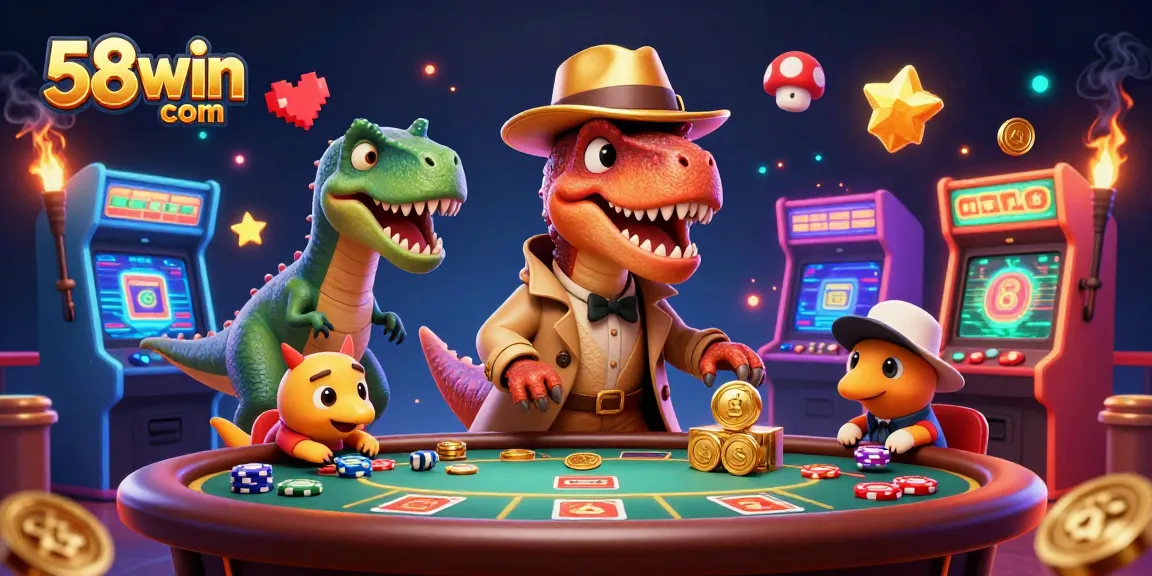 Playfully enjoy winning at 58win com with vibrant casino characters in action.