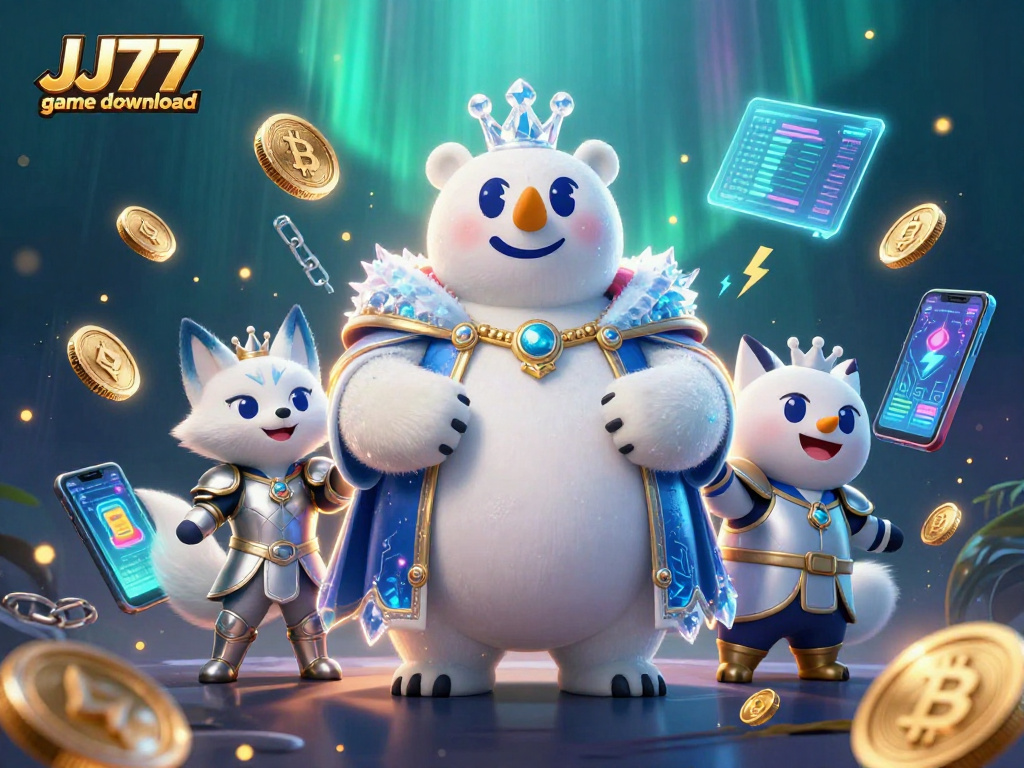 Join the excitement with JJ77 game download featuring crypto elements and vibrant characters!
