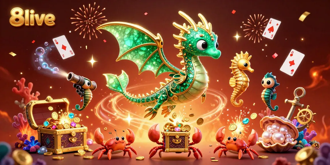 Immerse yourself in the vibrant world of 8live with a stunning underwater scene illustrating a treasure-filled adventure.