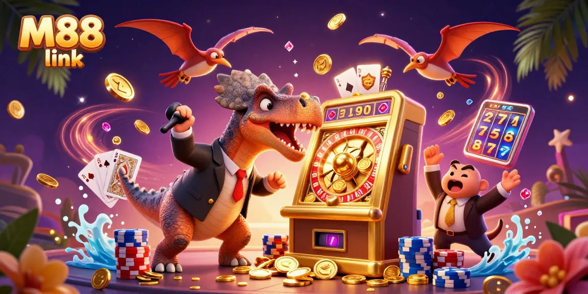 Catch golden coins in the thrilling M88 link jackpot illustration.