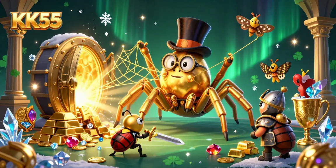Engage with the excitement of KK55 at a vibrant casino scene featuring a brave beetle knight.