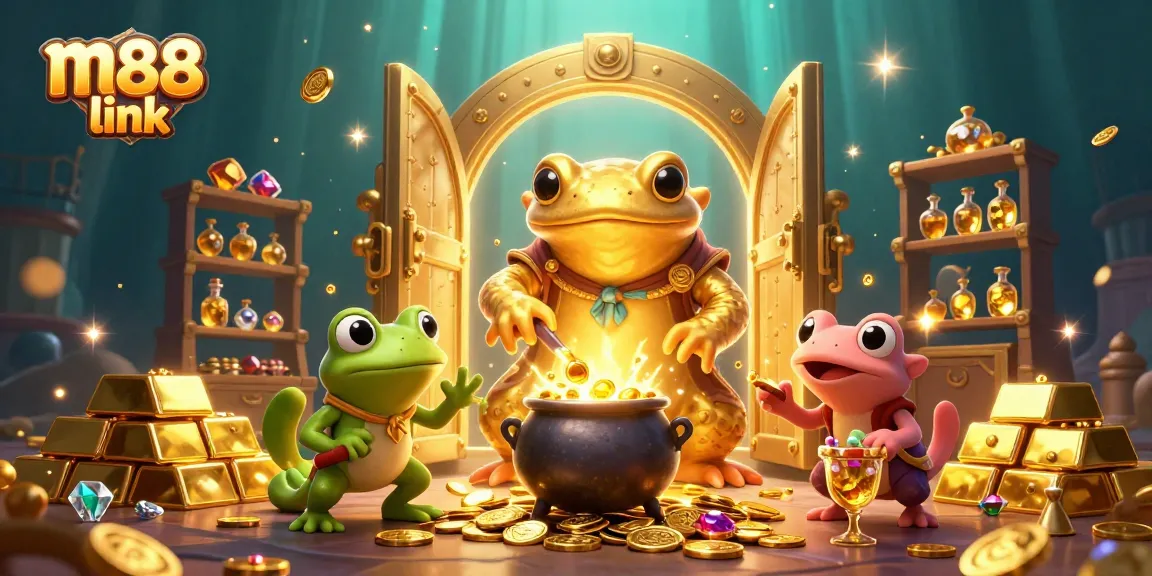 Experience the thrill of the m88 link with a dynamic scene of alchemists creating fortunes.