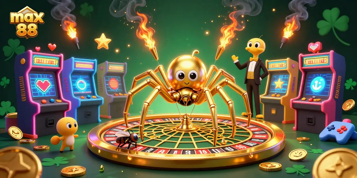 Experience thrilling bets with max 88 in a vibrant 3D casino setting featuring a golden roulette wheel.