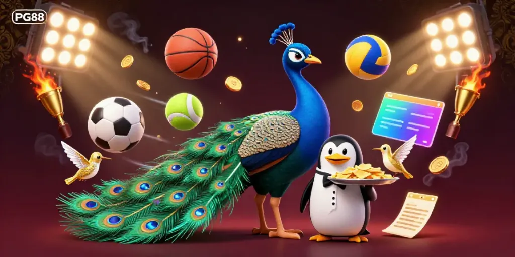 Experience the thrill of PG88 gambling with vibrant casino elements and lively characters in action.