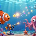 Bắn Cá shooting colorful sea creatures with vibrant underwater visuals and a fish game cannon, capturing the excitement of fish gaming.