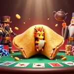 DEBET showcases a captivating 3D illustration of a golden fortune cookie revealing a dragon's fortune among casino elements.