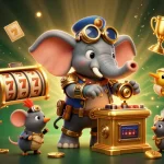 Engage with KK55 and experience thrilling wins at the slot machine amidst dynamic casino elements.