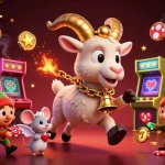 Engage in thrilling 3D casino action with BL555 as festive characters bring holiday cheer to a vibrant gaming scene.