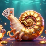 Play and win at tải hitclub with a vibrant 3D casino scene featuring a giant nautilus roulette wheel.