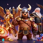 Engage in thrilling gameplay at hit club, featuring Viking themed casino elements and vibrant, dynamic visuals.