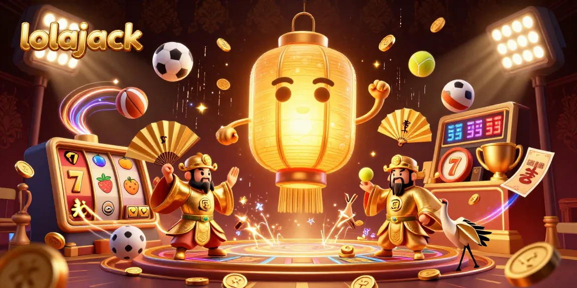 Experience thrilling wins at lolajack with this vibrant, detailed casino illustration showcasing dynamic game elements and lucky symbols.