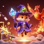 Play and win at 8xbet đăng nhập with vibrant casino illustration featuring a wizard fox and phoenix.