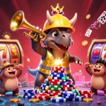 Experience dynamic casino gameplay with FABET, showcasing vibrant colors and thrilling elements.