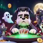 Engage with go99's captivating gaming universe, featuring a Frankenstein bulldog dealer and crypto elements.