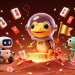 Engage with exciting casino games online in a vibrant Martian casino scene featuring alien characters.