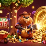 LUCKY88 players will enjoy stacks of gold coins raining down in this vibrant casino scene.