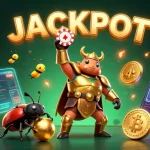 Engage with the exciting 23win crypto casino scene in a vibrant digital illustration showcasing victory.