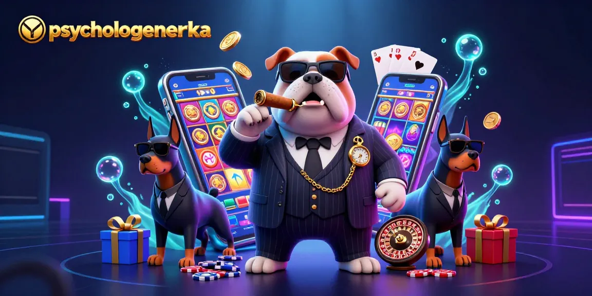 Engage with the exciting world of psychologeneureka through vibrant casino-themed 3D illustration featuring a mafia bulldog.
